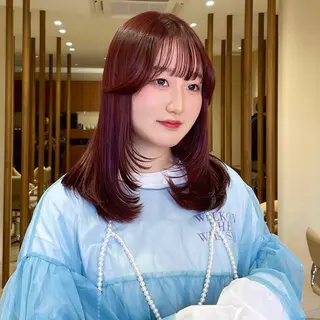 セミロング 中山 遥のヘアスタイル