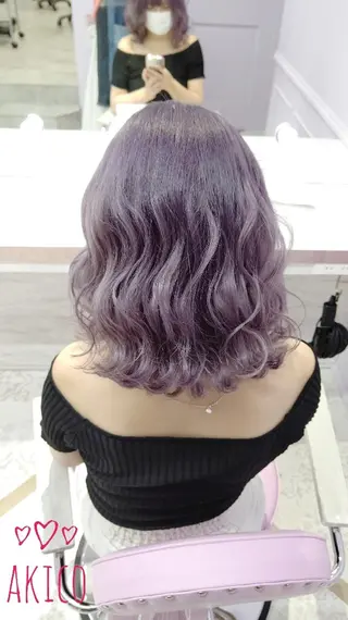 ミディアム カラー LUXBE GALLERY なんば駅前店所属・ラックスビーギャラリ ー AKICOのヘアスタイル