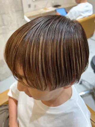 ショート カラー 縮毛矯正×艶カラー /中村勇太のヘアスタイル