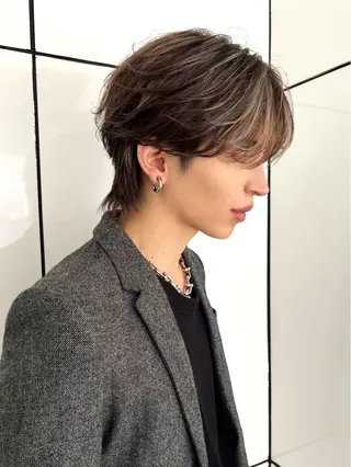 ミディアム カラー メンズ メンズ専門 スタイリスト前田雄輝のヘアスタイル
