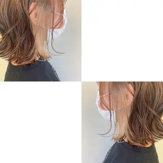 ミディアム カラー 青沼夏未/オリーブ/ 寒色カラーのヘアスタイル