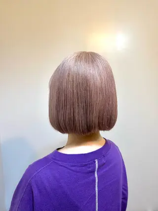 ショート カラー ブリーチ毛対応酸性 ストレート🌈サキのヘアスタイル