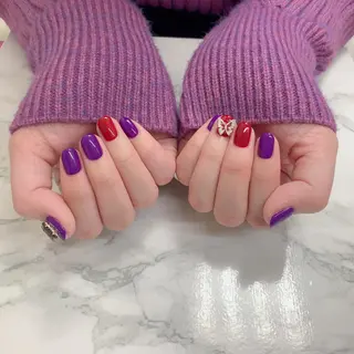 ネイル はな💎ネイル ワンホン、長さ出しのネイルデザイン