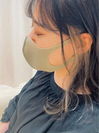 ミディアム ブリーチなしWカラー /酸性ストレート河本のヘアスタイル