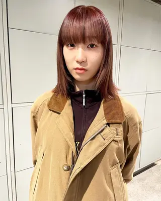 ミディアム カラー レイヤーパーマ🪐 伽羅のヘアスタイル