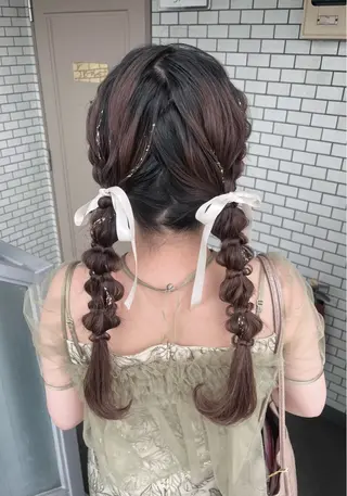 ロング ヘアアレンジ 参列♡デートゆるふわ アレンジ🎀みゆうのヘアスタイル