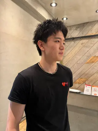 ショート パーマ メンズ heavenly by HAVANA新宿所属・メンズショート/ピン パーマ/新宿/フウガのヘアスタイル