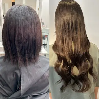 ロング カラー alpha. カラーエクステ下妻のヘアスタイル