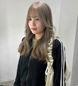 ロング カラー 似合わせ前髪／ 小顔カット🎀そうのヘアスタイル