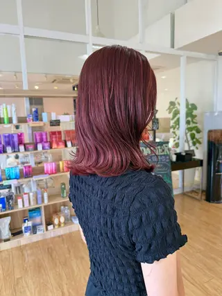 ミディアム カラー 鹿児島 聖来のヘアスタイル