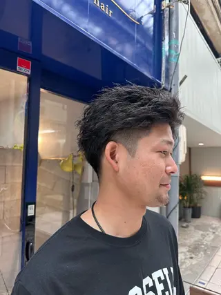 ショート パーマ t.hair垂門真吾 曲がる縮毛矯正/ボブのヘアスタイル