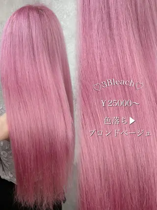 セミロング カラー 💕ブリーチ/ヘアメ 🎀YUUKAのヘアスタイル