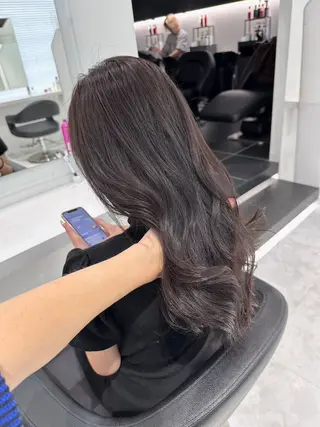 ロング カラー ヘアアレンジ 韓国ナチュラルヘア 🤍raika🤍のヘアスタイル