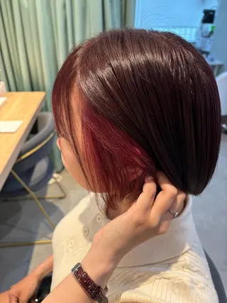 ショート カラー りあの🎀 /暖色カラー🍒のヘアスタイル