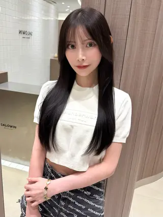 ロング カラー 韓国ヘア🤍顔周り/ 髪質改善✨/林遼一郎のヘアスタイル