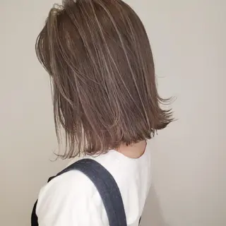 カラー ミディアム レイヤーカット/ ウルフカット/大橋 のヘアスタイル