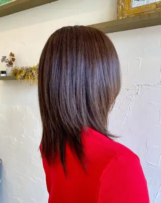 セミロング カラー 吉田 彩のヘアスタイル