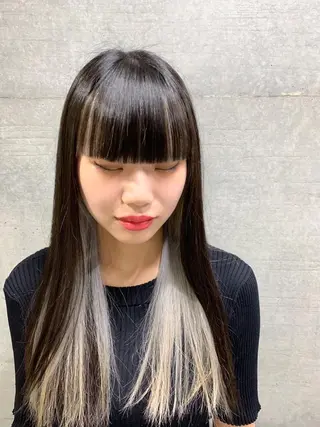 セミロング カラー THE./ブリーチ 透感カラー/髪質改善のヘアスタイル