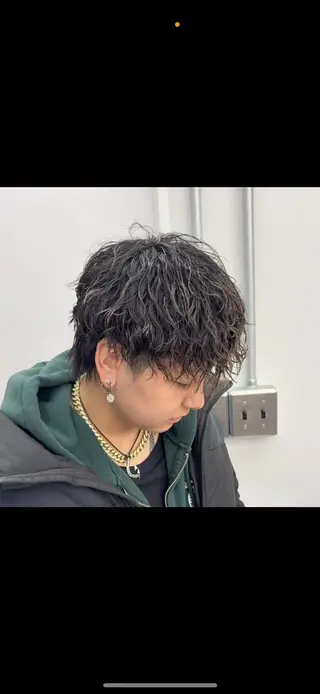 パーマ メンズ 💋ホワイトメッシュ /パーマ/メンズ💋のヘアスタイル