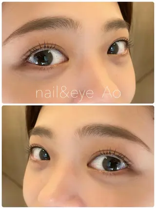 ミディアム カラー パーマ ヘアアレンジ メンズ キッズ ネイル マツエク・マツパ アイブロウ nail&eye Aoのマツエク・マツパデザイン