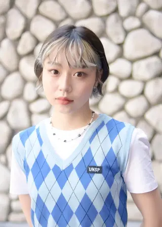 セミロング カラー ba_boo 福岡店のヘアスタイル