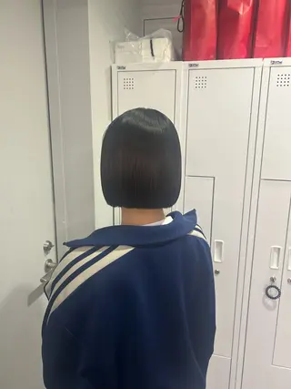 ショート aoi/暖色カラー/ プツッとボブ🎀のヘアスタイル