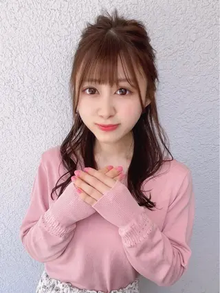 セミロング カラー ヘアアレンジ 💖透明感カラー💖 坂本万由子のヘアスタイル