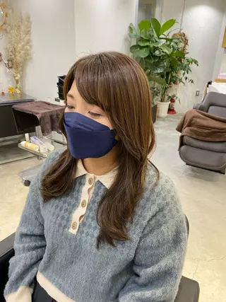 セミロング 中西 きょうかのヘアスタイル