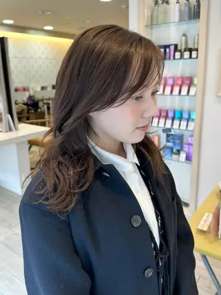 セミロング ヘアアレンジ 韓国ヘア/レイヤー 顔周りカット/ユキナのヘアスタイル