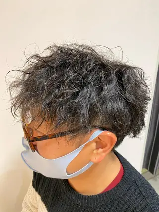 ミディアム パーマ メンズ 柳澤 和也のヘアスタイル