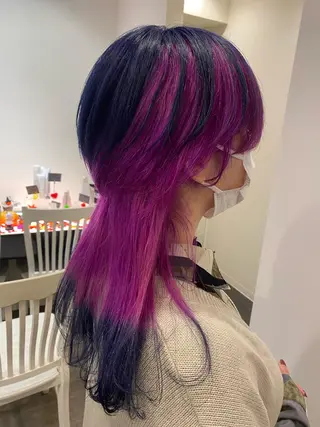 ロング カラー ハイライト/ブリーチ バレイヤージュ関佳祐のヘアスタイル