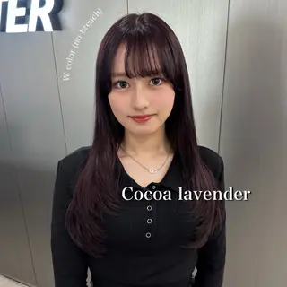 ロング カラー 暗髪🩶ラベンダー/ ブルー/ユウナ🤍のヘアスタイル