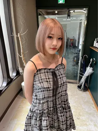 ミディアム 💖難波艶ハイトーン 髪質改善💖ケンシンのヘアスタイル