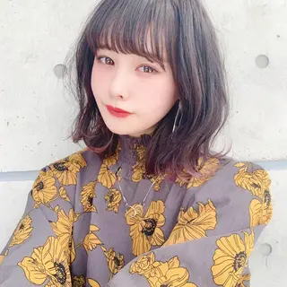 ミディアム カラー パーマ ヘアアレンジ キッズ ♡透け感カラー 大賀哲平♡のヘアスタイル