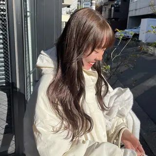 ロング カラー ナミ🩶暗髪/暖色 ❤️/透明感/縮毛のヘアスタイル