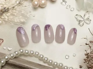 ミディアム ネイルPetit Ribbonのネイルデザイン