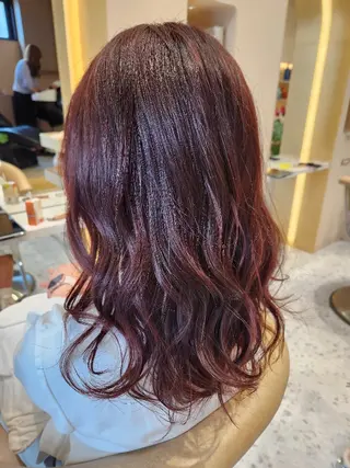 ミディアム カラー あかね☆ヘアアレンジ /ボブ/縮毛矯正のヘアスタイル