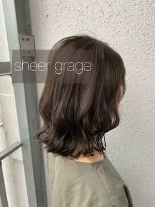 ミディアム カラー 後藤紗英/髪質改善 /オリーブベージュのヘアスタイル