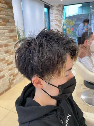 メンズ IwAsh中山所属・✂︎中山ブリーチ・ パーマ✂︎露木智也のヘアスタイル