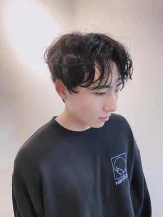 メンズ 波巻きスパイラル/ メンズパーマ/ゆうひのヘアスタイル