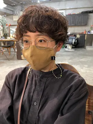 ショート カラー パーマ 南堀江🌿パーマ Tetsu【テツ】のヘアスタイル