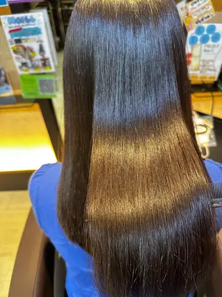 ロング 美髪矯正/酸性ストレ ート/艶カラー/堅田のヘアスタイル