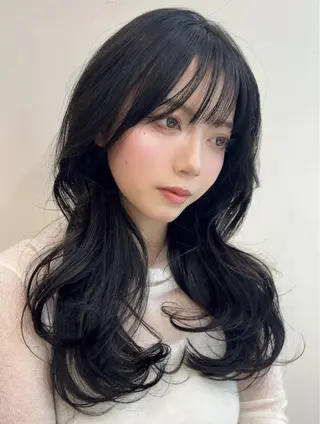 セミロング 無料カットモデル /レイヤー特化/荒砂のヘアスタイル