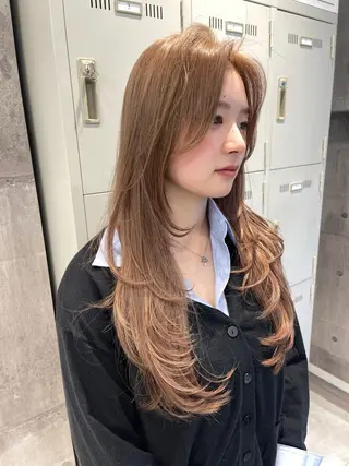 ロング カラー TENSHO ハイトーン 原宿のヘアスタイル