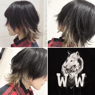 ミディアム カラー "PEPPU "所属・派手髪、ハイトーン ショートヘアShinのヘアスタイル