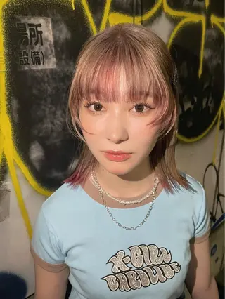 ミディアム カラー ダブルカラー /まつ毛パーマ🎀のヘアスタイル