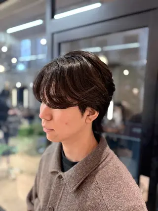 パーマ メンズ パーマ/曲がる縮毛 ケアブリーチ/メンズのヘアスタイル