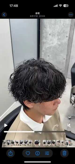 パーマ メンズ シャドウ/フェザー パーマ特化りつきのヘアスタイル