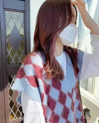 ロング カラー 江原 彩華のヘアスタイル