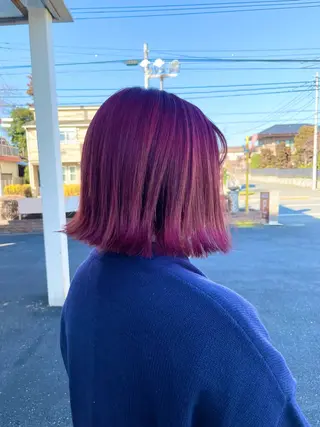 ショート カラー プログレス小平小川所属・フェザー/波巻き 雫石大夢のヘアスタイル